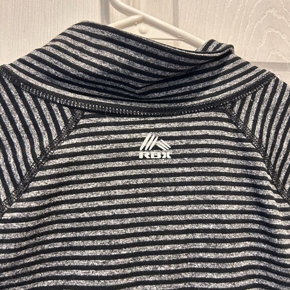 RBX Women’s Small Full Zip Lightweight‎ Activewear Jacket Black Gray Striped - Picture 7 of 8